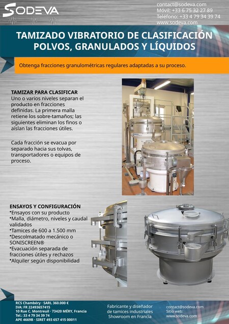 Tamizado de clasificación – Polvos, granulados y líquidos