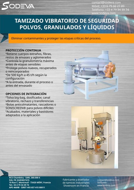 Tamizado de seguridad – Polvos, granulados y líquidos
